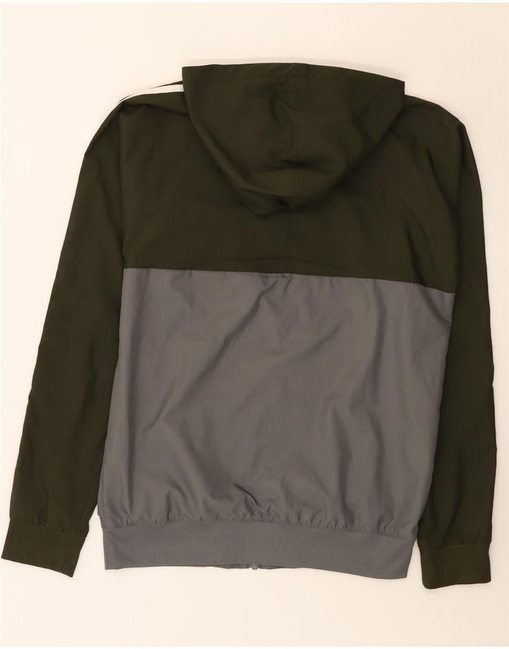 Adidas Træningsdragt med hætte til mænd, topjakke, lille grå colourblock polyester