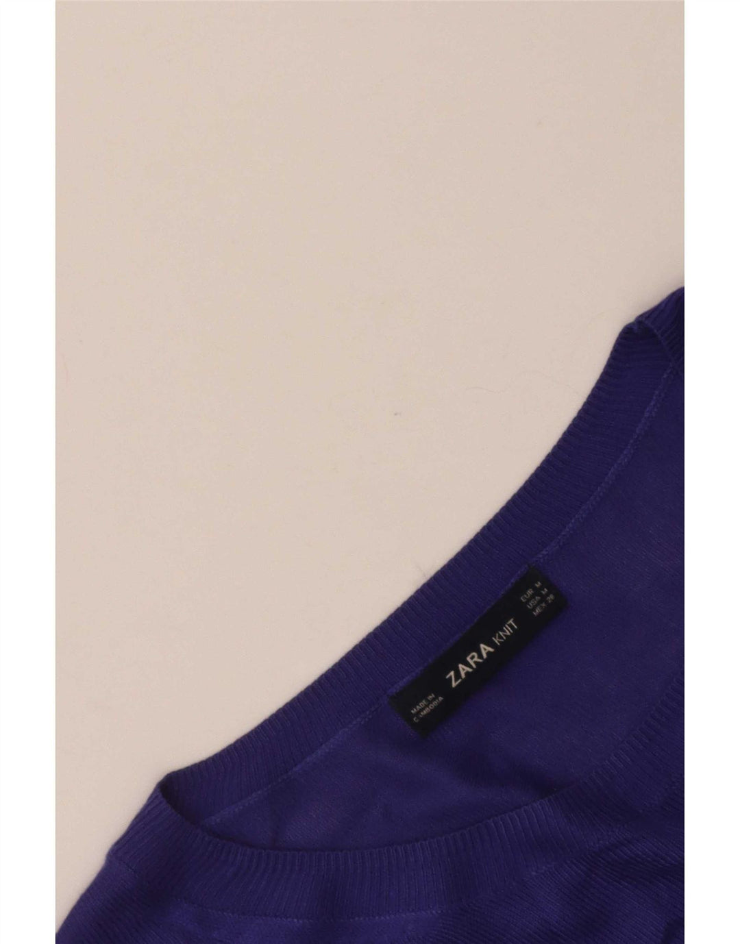 Zara Womens Crop Oversized Crew Neck sweater UK 14 Medium Purple