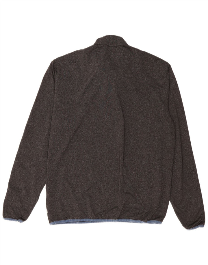 CALVIN KLEIN Herre Zip Neck Pullover Træningsdragt Top XL Grå Polyester