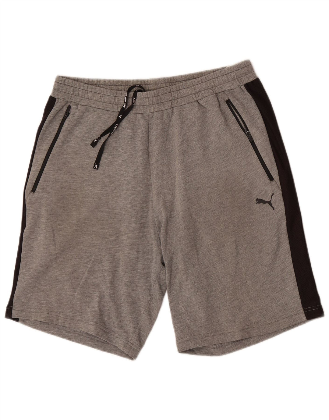 Puma Sportshorts til mænd, store grå farveblokke bomuld