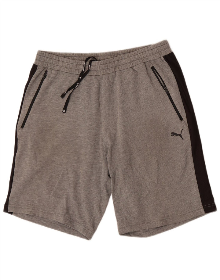 Puma Sportshorts til mænd, store grå farveblokke bomuld