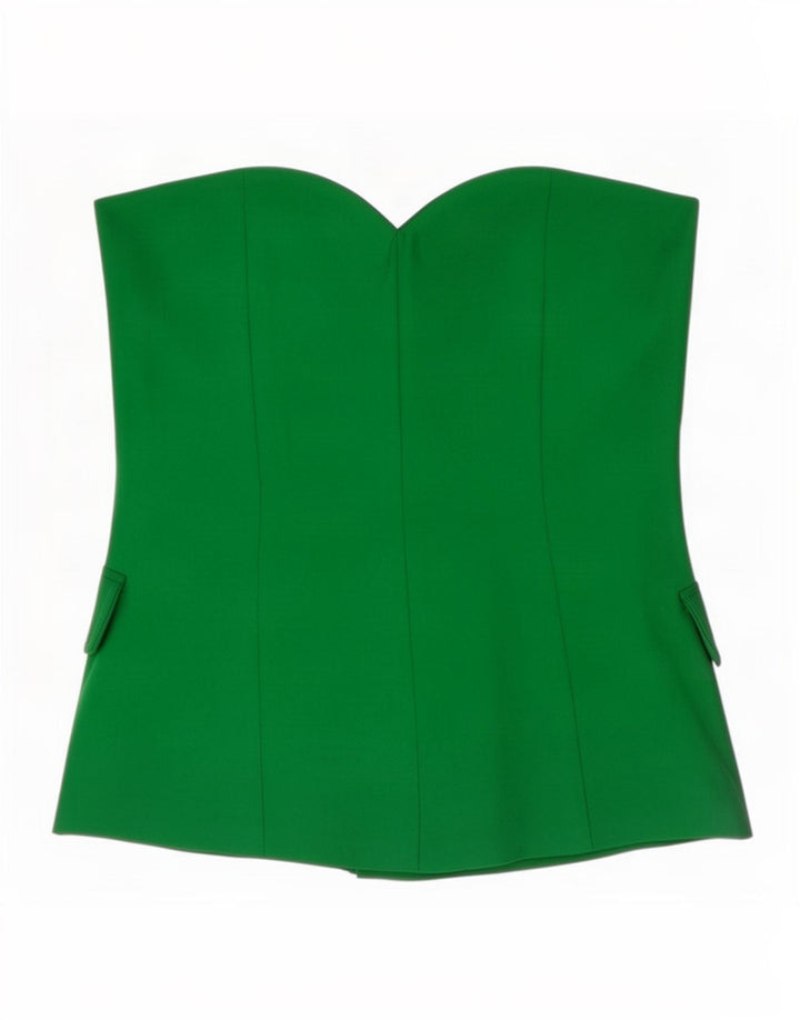 Zara Womens Crop stropløs top UK 10 Small Green