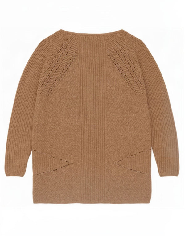 Marks & Spencer Dame Cardigan Sweater UK 16 Stor Beige Viscose