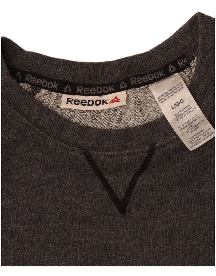 Reebok Herre grafisk sweatshirt jumper stor grå bomuld