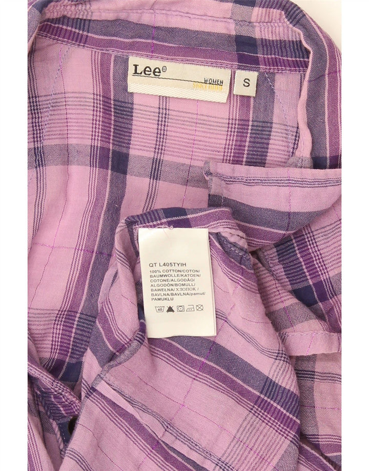 Lee Dameskjorte UK 10 Lille Lilla Plaid Bomuld