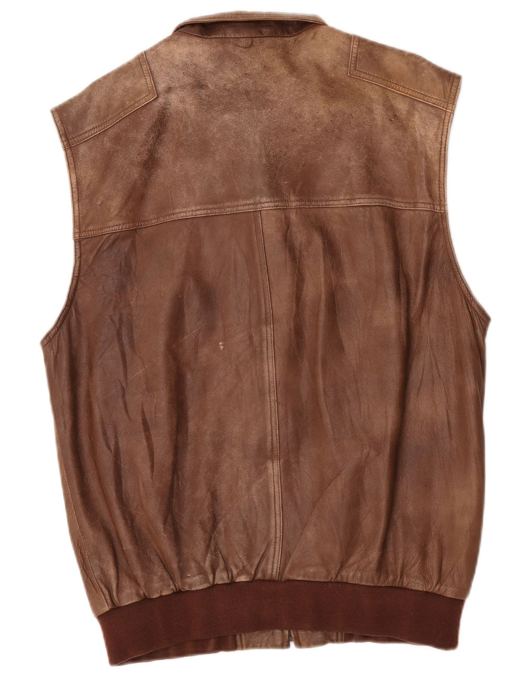 Exquisit Herre Læder Utility Gilet IT 52 XL Brun