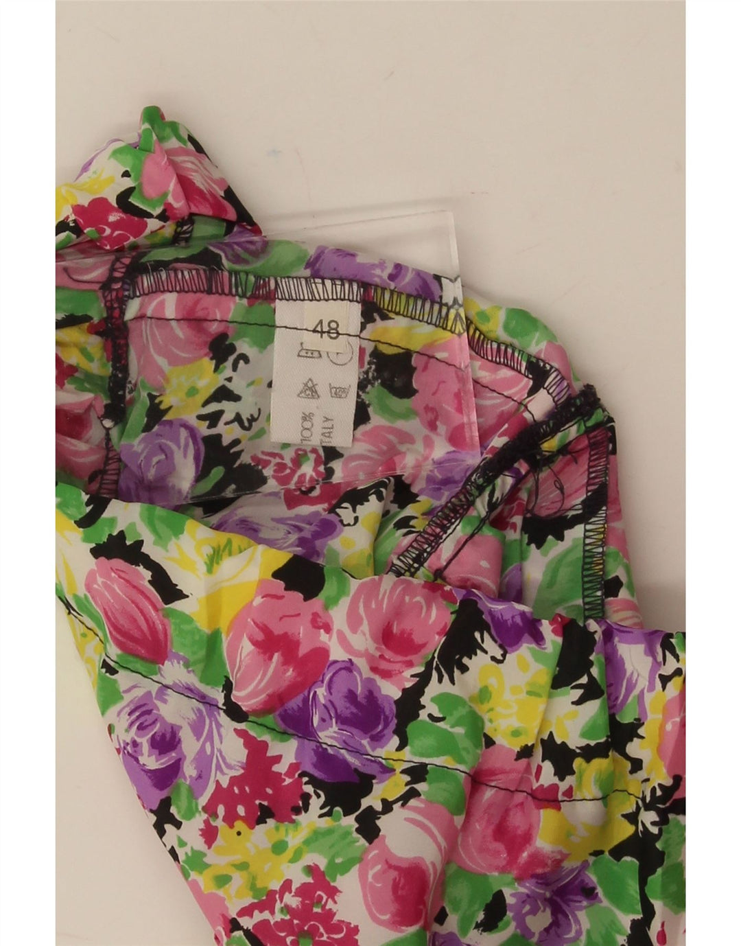 VINTAGE Womens Pleated Skirt IT 48 XL W30  Multicoloured Floral Polyester Vintage Vintage and Second-Hand Vintage from Messina Hembry 