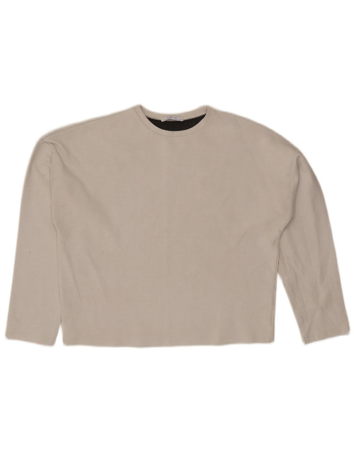 Zara Dame Oversized Top Langærmet UK 10 Lille Grå