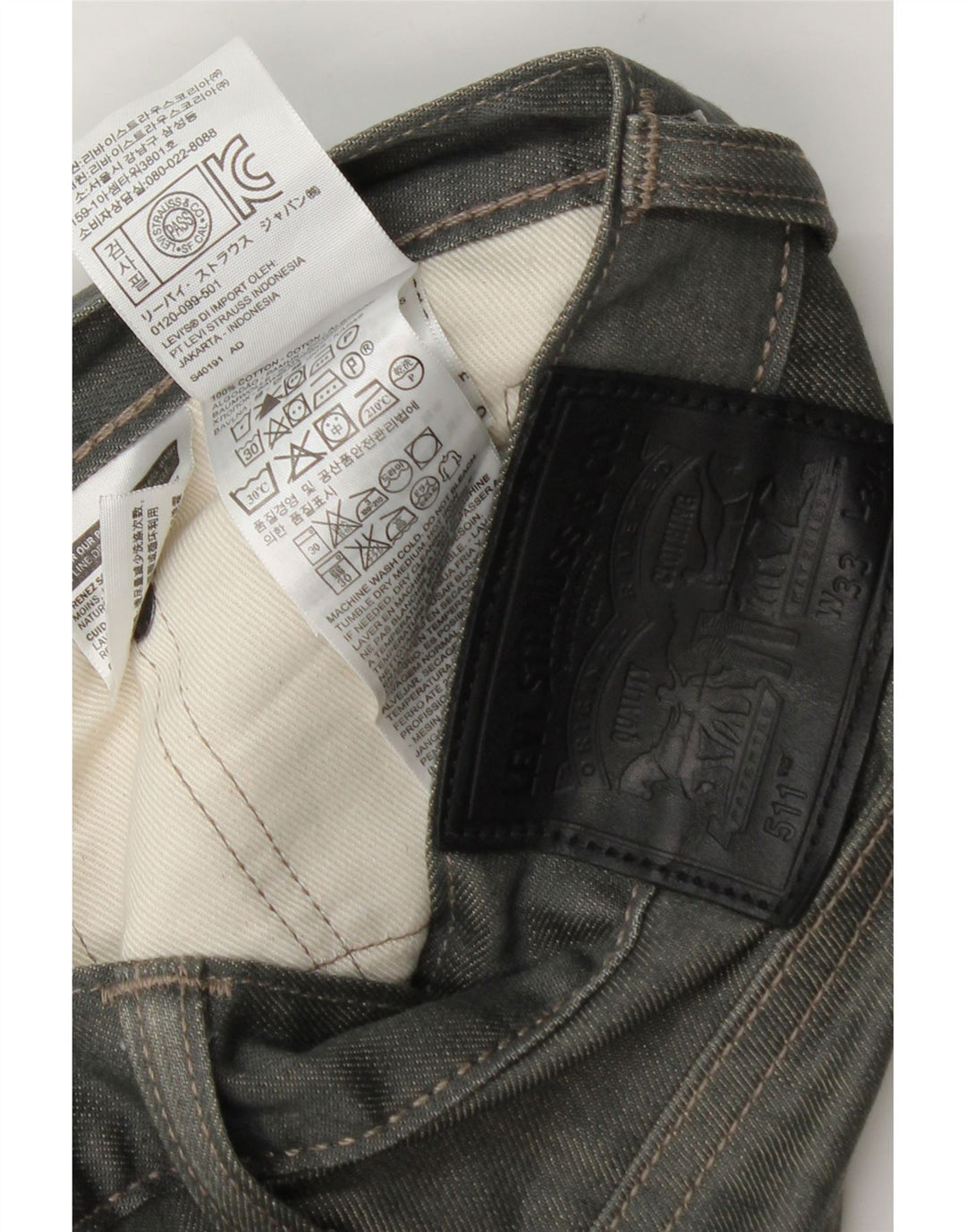 Levi's Herre 511 Slim Jeans W33 L34 Grå Bomuld