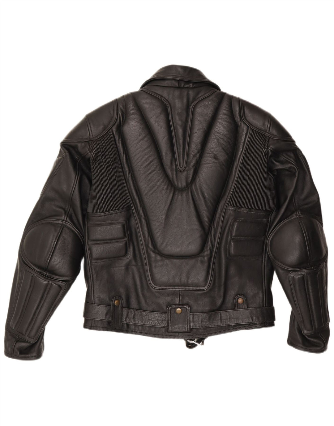 Vintage Herre Læder Biker Jacket UK 38 Medium Sort Læder