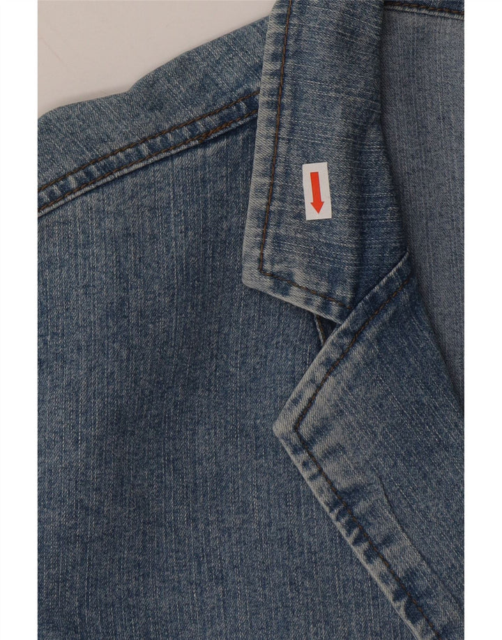 RE & X Womens 2 Button Denim Blazer Jacket IT 46 Large Blue Vintage Re & X and Second-Hand Re & X from Messina Hembry 