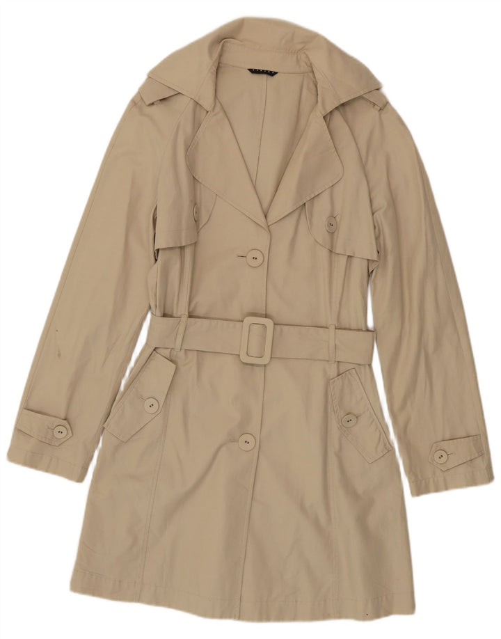 Sisley Womens Trench Coat UK 14 Medium Beige