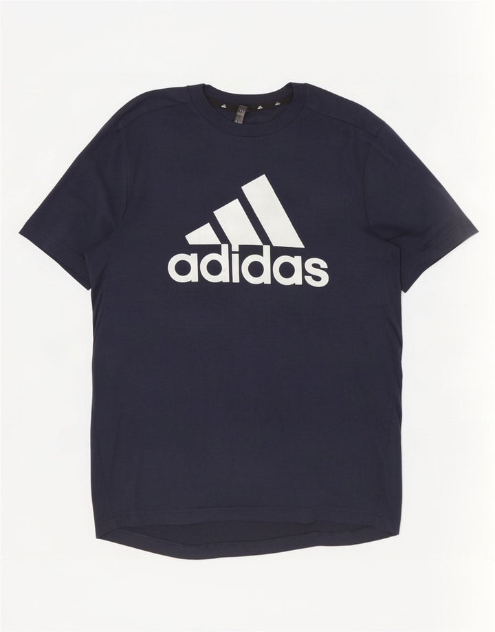 Adidas Aeroready grafisk T-shirt top til mænd, lille marineblå polyester