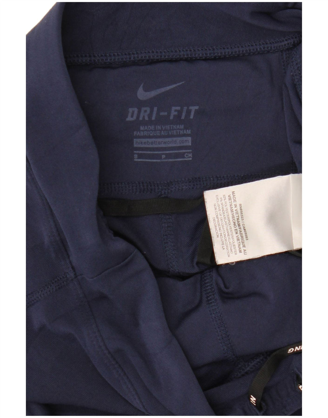 NIKE Dame Dri Fit Capri Leggings UK 10 Small Navy Blue Polyester