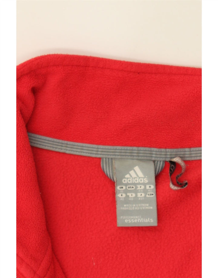 ADIDAS Womens Climawarm Fleece Jacket UK 16 Large  Red Polyester Vintage Adidas and Second-Hand Adidas from Messina Hembry 