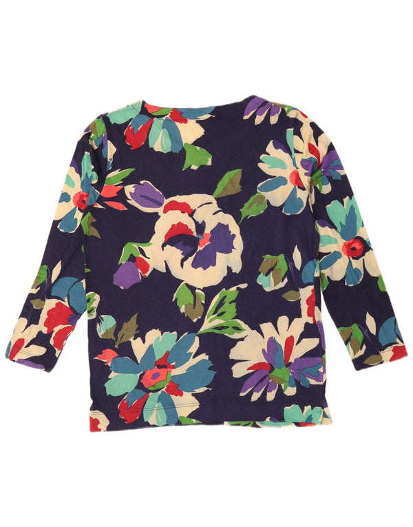 Henry Cottons Dame Top Langærmet IT 42 Medium Navy Blue Floral Viscose