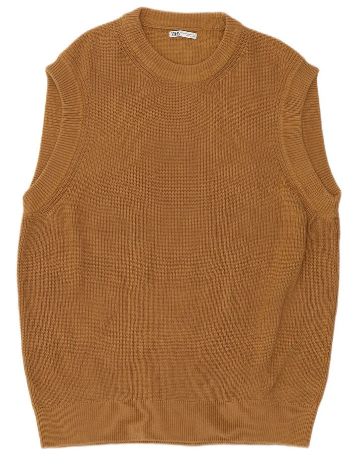 Zara herrevest tanktop lille brun bomuld