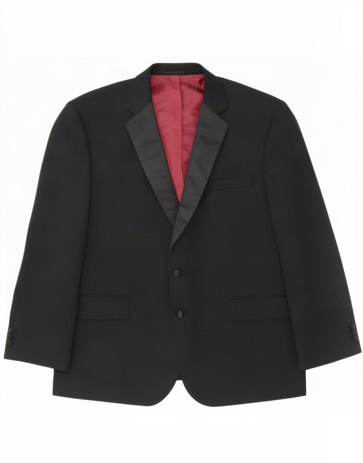 Marks & Spencer Herre 2 Button Blazer Jacket UK 48 2XL Sort Polyester