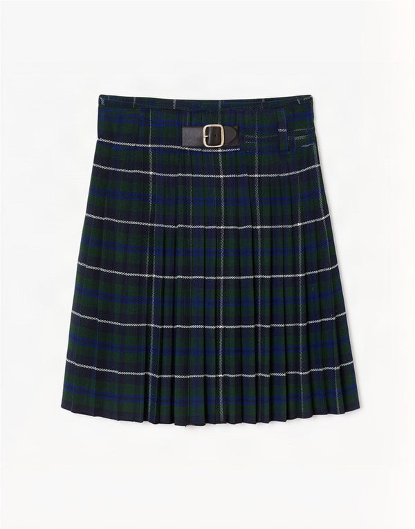 Vintage plisseret nederdel til kvinder W32, stor grøn plaid