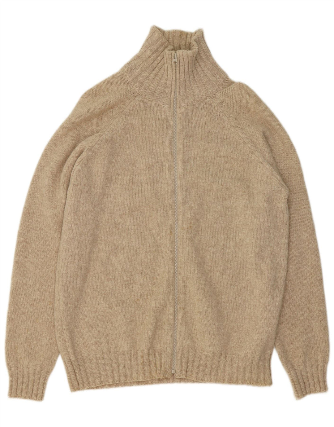 Zara Herre Cardigan Sweater Stor Beige Uld