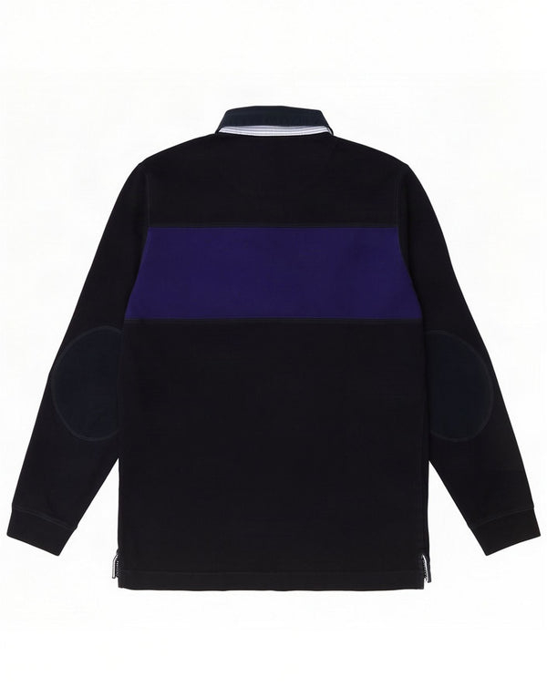 Massimo Dutti Langærmet poloskjorte til mænd Medium Navy Blue Colourblock