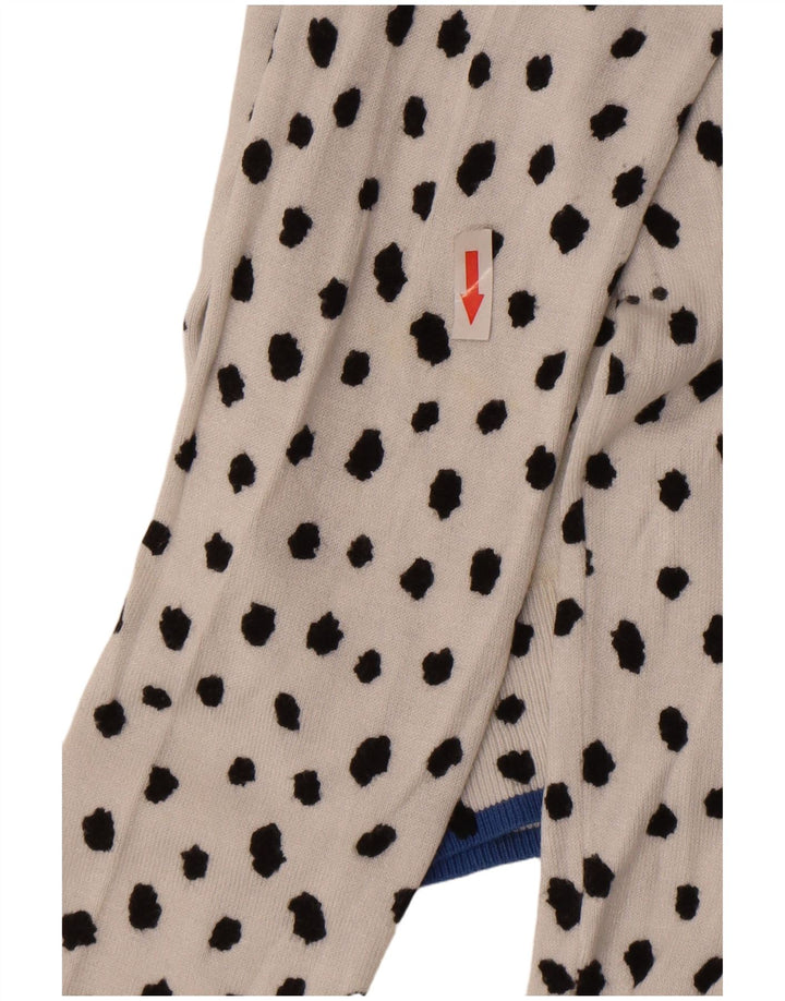 Marks & Spencer Dame Cardigan Sweater UK 10 Small White Spotted Viscose