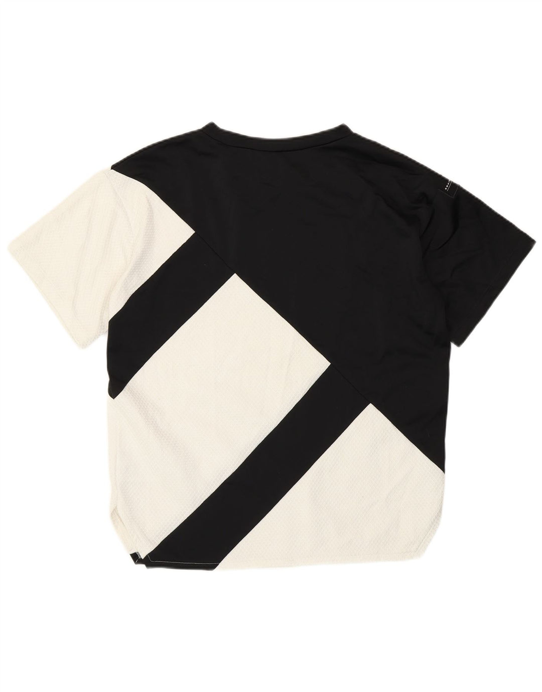 ADIDAS Dame T-Shirt Top UK 12 Medium Sort Colourblock Polyester