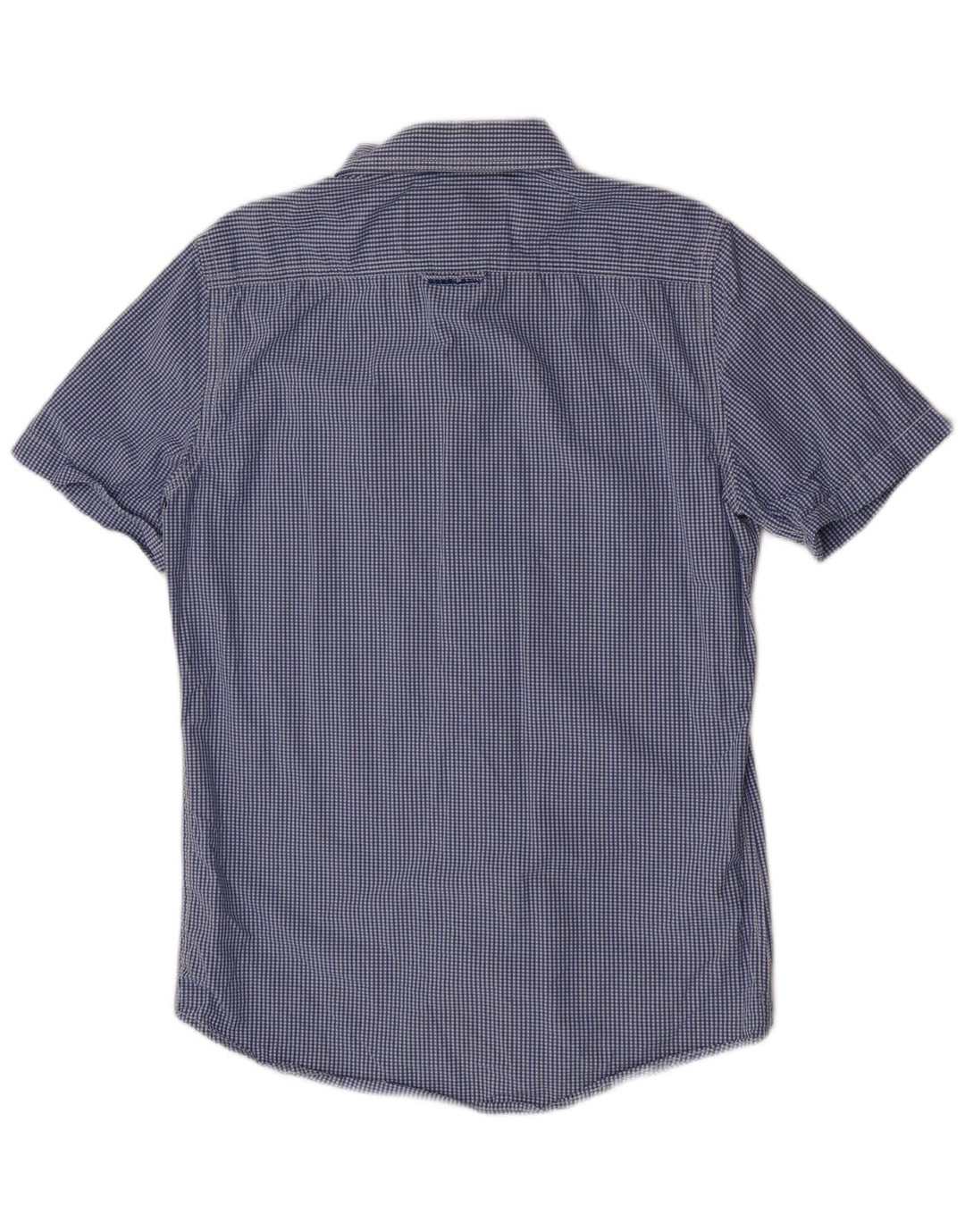Superdry Kortærmet Herreskjorte Medium Blue Gingham Cotton
