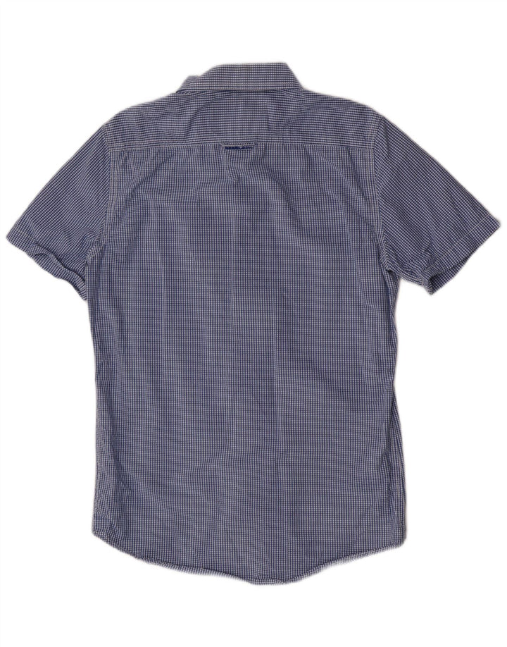 Superdry Kortærmet Herreskjorte Medium Blue Gingham Cotton