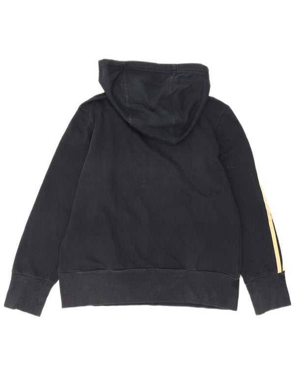 Adidas Graphic Hoodie Jumper UK 16/18 Large Navy Blue Bomuld