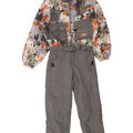 Vintage herre abstrakt mønster ski jumpsuit stor grå