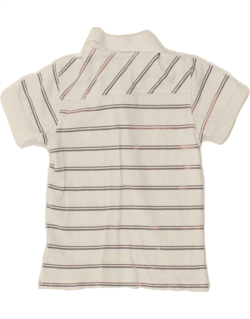 CHRISTIAN DIOR Boys Polo Shirt 5-6 Years White Striped Cotton Vintage Christian Dior and Second-Hand Christian Dior from Messina Hembry 