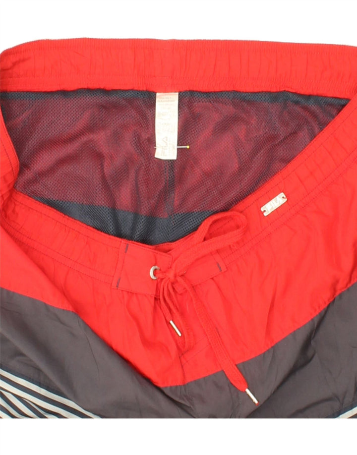 FILA Mens Swimming Shorts Large  Red Colourblock Vintage Fila and Second-Hand Fila from Messina Hembry 