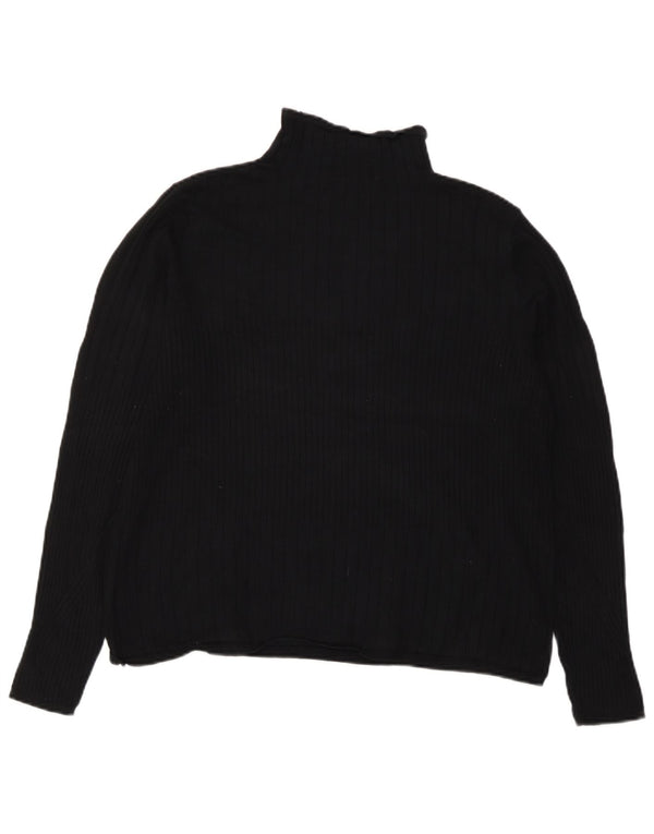 Marks & Spencer dametrøjetrøje med rullehals UK 18 XL Sort viskose