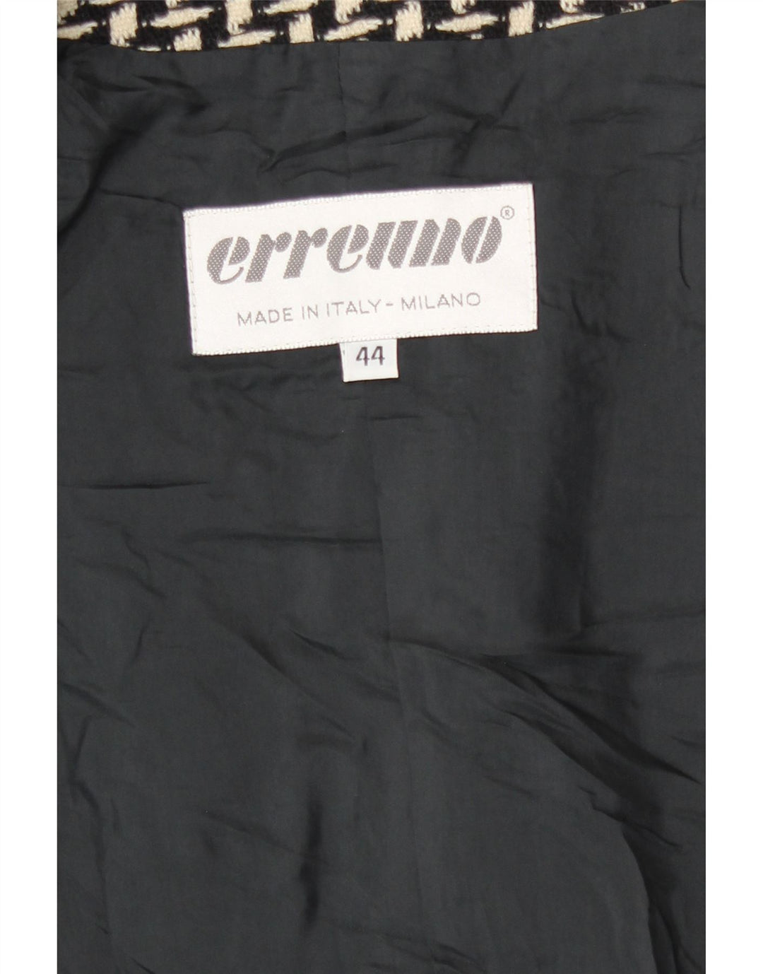 Erreuno Dame Longline abstrakt mønster blazerjakke IT 44 Medium Sort