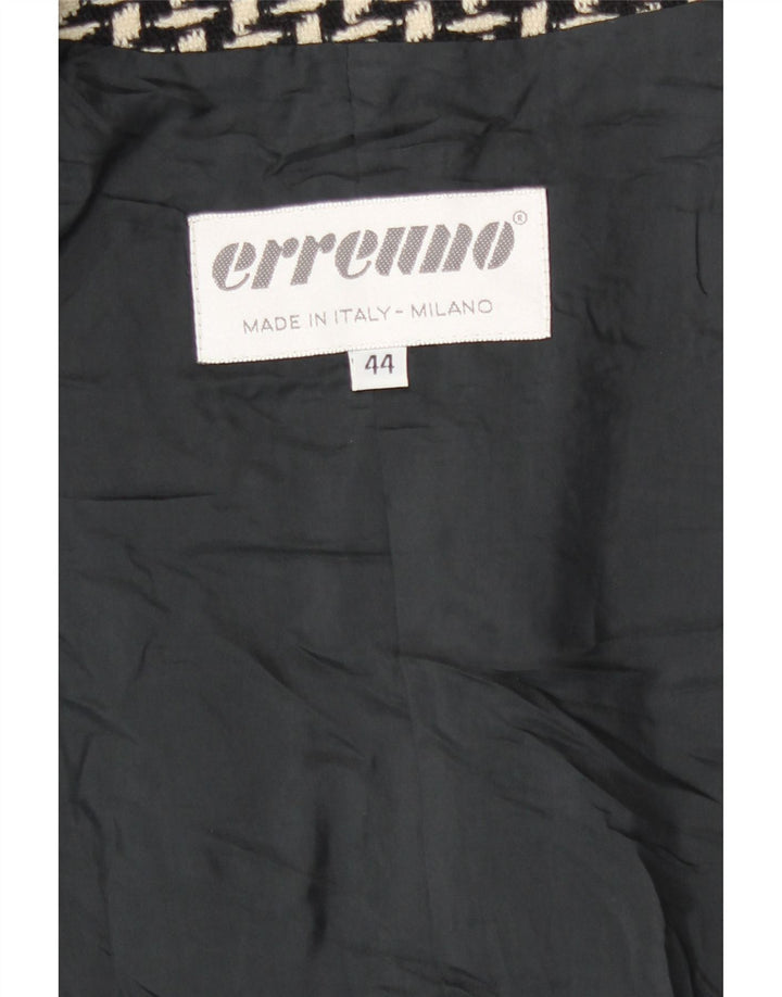 Erreuno Dame Longline abstrakt mønster blazerjakke IT 44 Medium Sort
