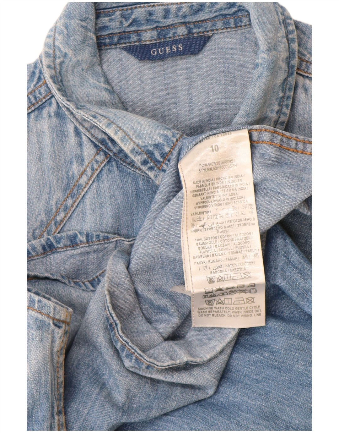 Guess Girls Denim Shirt 9-10 Years Blue Cotton