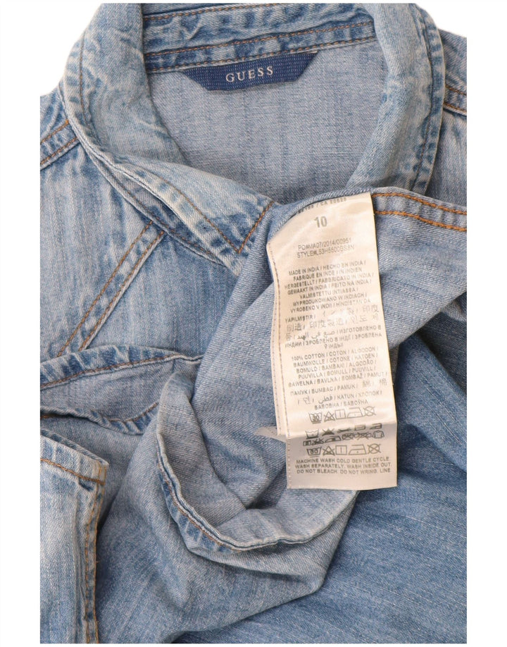 Guess Girls Denim Shirt 9-10 Years Blue Cotton