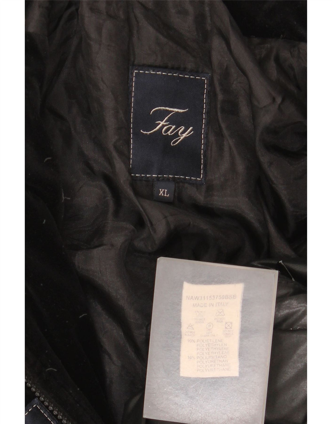 Fay Dame Polstret Jakke UK 18 XL Sort Polyethylen