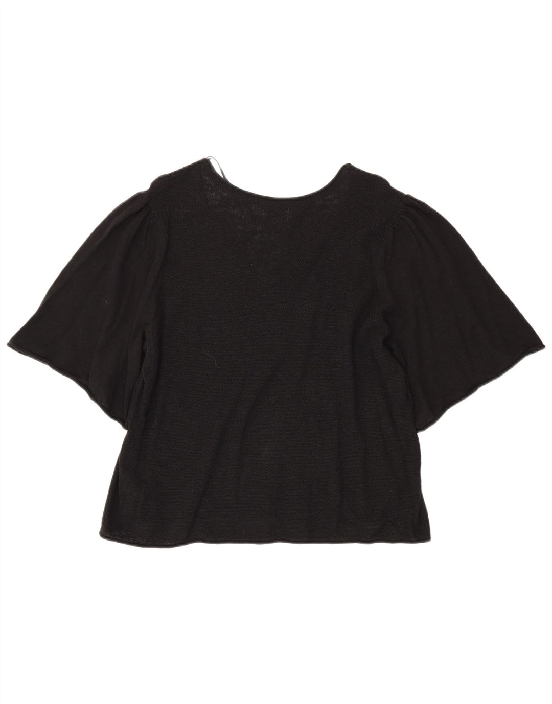 Fat Face Dame Bluse Top UK 18 XL Sort Bomuld