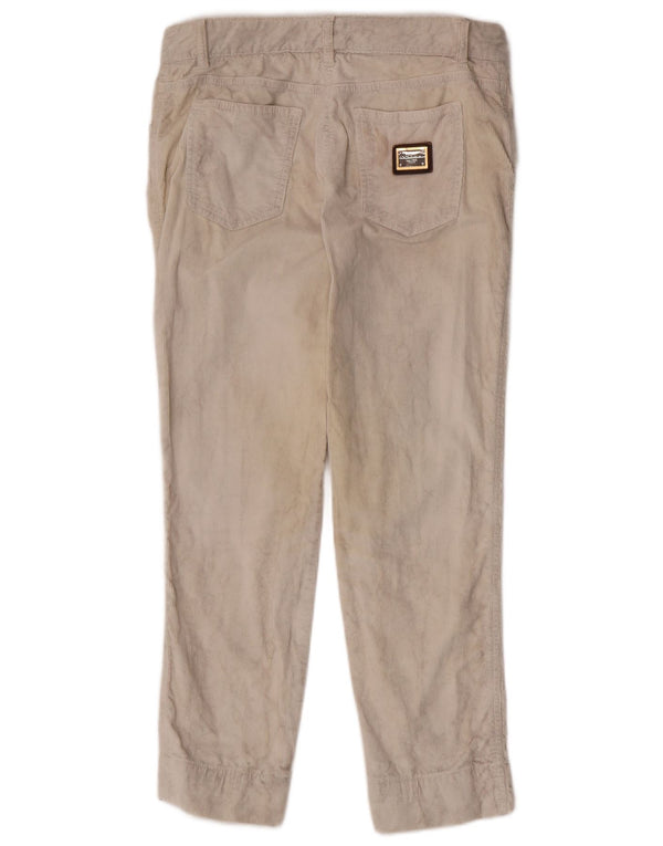 Dolce & Gabbana koniske fløjlsbukser til kvinder IT 42 Medium W28 L27 Beige