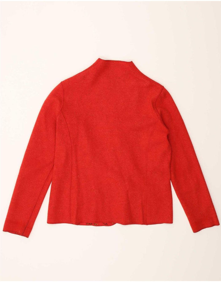 Vintage kvinders abstrakt mønster vendbar blazerjakke UK 14 Medium Rød