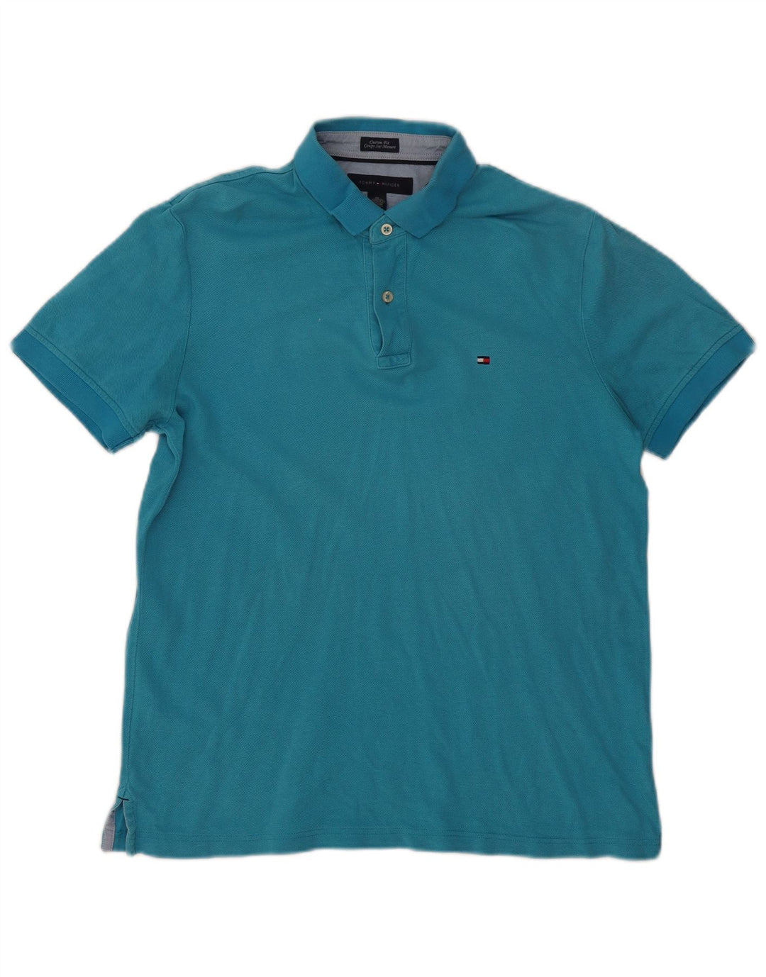 TOMMY HILFIGER Herre Custom Fit Polo Shirt Medium Blue