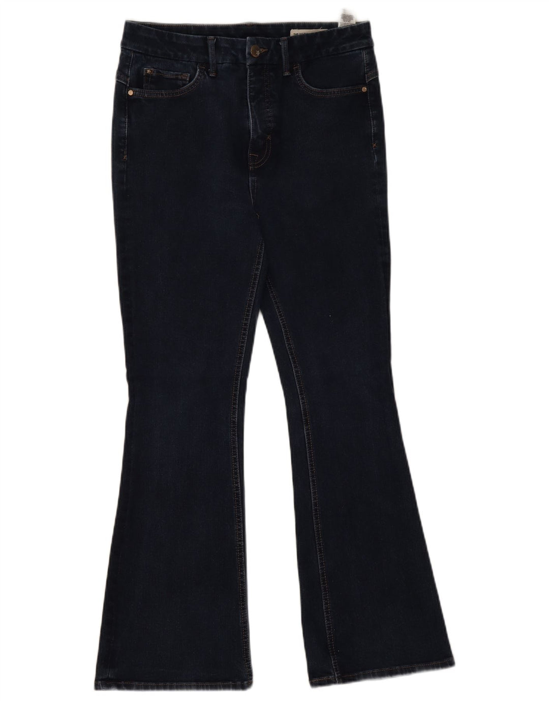 Marks & Spencer Dame Flared Jeans UK 12 Medium W28 L27 Navy Blue Bomuld