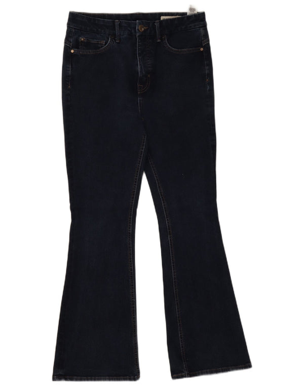 Marks & Spencer Dame Flared Jeans UK 12 Medium W28 L27 Navy Blue Bomuld