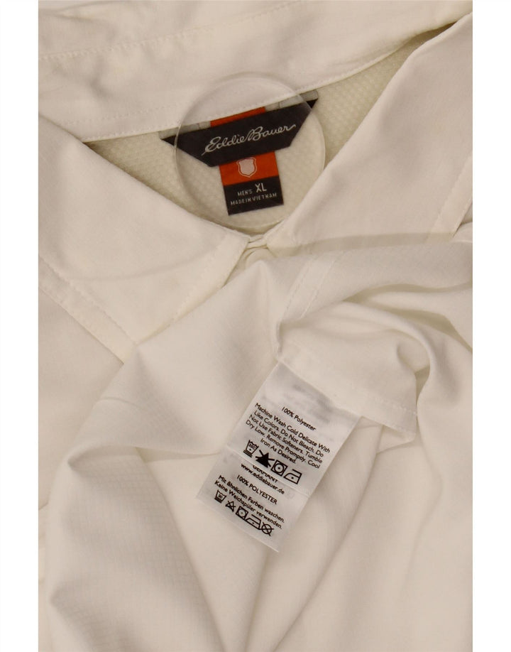 EDDIE BAUER Kortærmet Herreskjorte XL Hvid Polyester