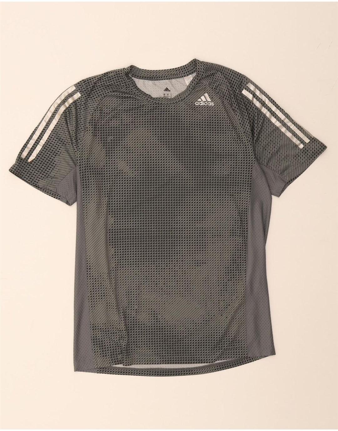 ADIDAS Mens Climacool T-Shirt Top Small Grey Spotted Vintage Adidas and Second-Hand Adidas from Messina Hembry 