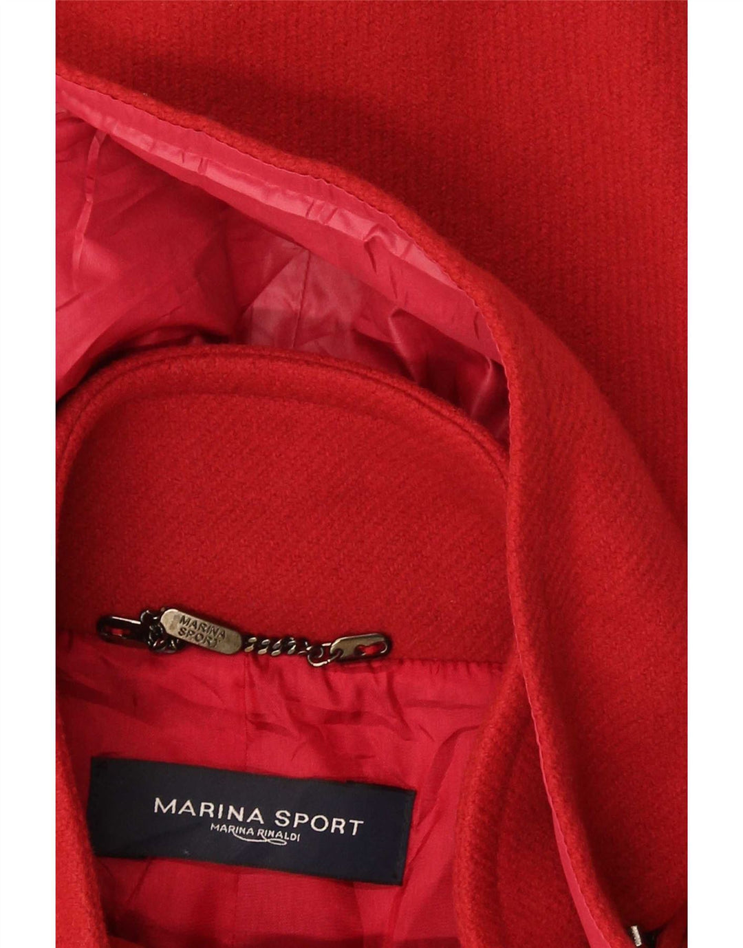 Marina Sport Dame Oversized Hætteovertræk Størrelse 25 Large Red Virgin Wool