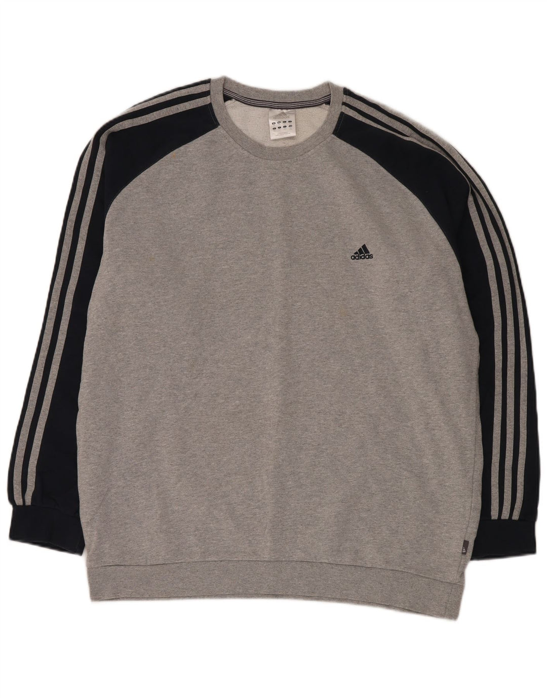 ADIDAS Sweatshirt til mænd 2XL Grå Colourblock Bomuld