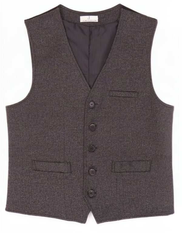 J.E. Mc Collum Mens Waistcoat Medium Grey Polyester